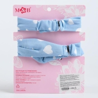 Повязка на голову для мамы и дочки &laquo;Набор для фотосессии: сердечки&raquo;, 2 шт., цв. голубой, M&B
