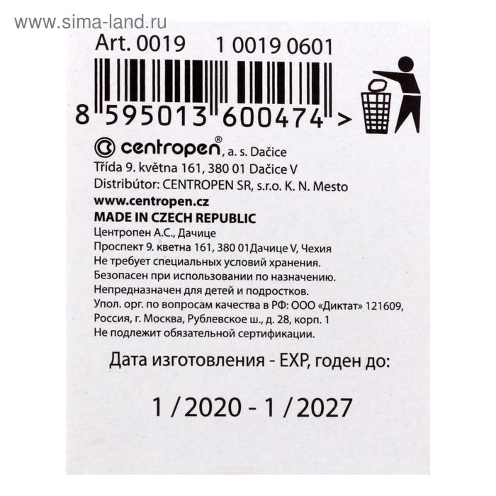 Картриджи для перьевых ручек Centropen 0019/06, 6 штук, чернила синие