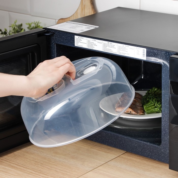 Крышка для СВЧ, 26 см, с клапаном, прозрачный Крышка для СВЧ, 26 см, с клапаном, прозрачный