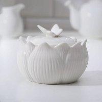 Сахарница керамическая «Цветок», цвет белый Сахарница керамическая «Цветок», цвет белый