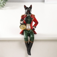 Сувенир полистоун с часами "Терьер в красном камзоле" сидит 16,5х14,5х36,5 см Сувенир полистоун с часами "Терьер в красном камзоле" сидит 16,5х14,5х36,5 см