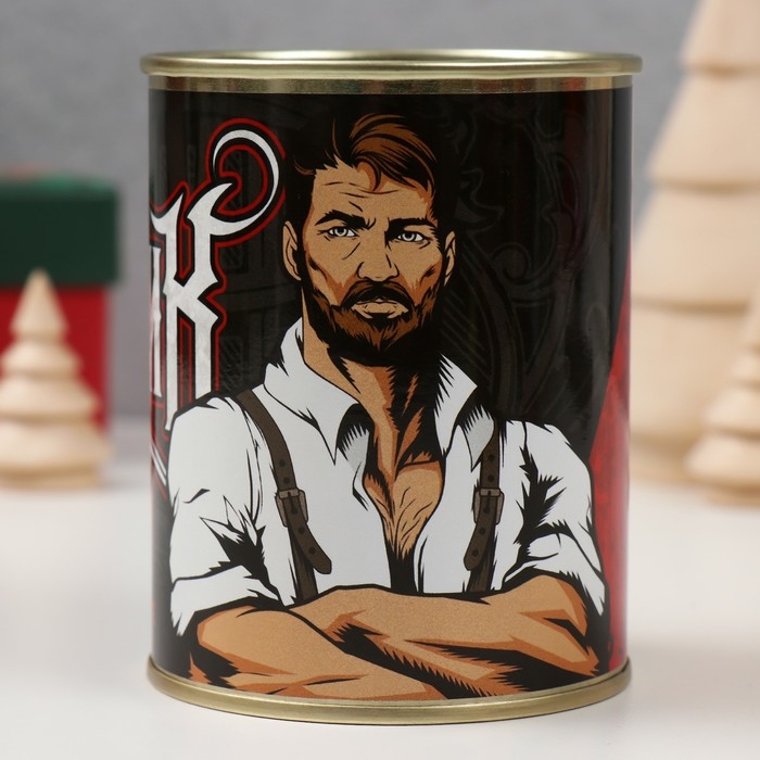 Носки с принтом в банке Носки с принтом в банке "Мужик №1" (мужские, "Геральдическая лилия")