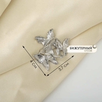 Кольцо для платка &laquo;Бабочки&raquo;, цветное в серебре