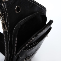 Сумка-слинг мужская из искусственной кожи, цвет чёрный Сумка-слинг мужская из искусственной кожи, цвет чёрный