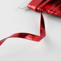 Косая бейка, кожзам, 8 мм &times; 10 &plusmn; 1 м, цвет красный