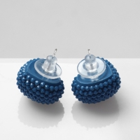 Серьги пластик &laquo;Карамель&raquo; сердце, цвет синий