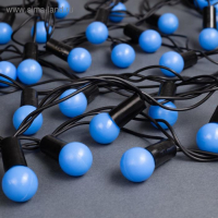 Гирлянда &laquo;Нить&raquo; 10 м с насадками &laquo;Шарики 1.5 см&raquo;, IP44, тёмная нить, 100 LED, свечение синее, 8 режимов, 220 В