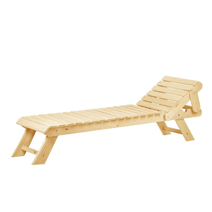 Шезлонг - лежак с регулируемым подголовником, 195&times;55&times;44,5см, из липы, "Добропаровъ"