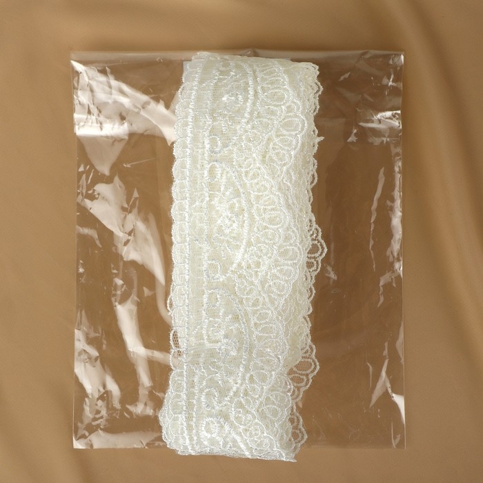 Кружево гипюровое, 40 мм &times; 11 &plusmn; 1 м, цвет нежно-розовый