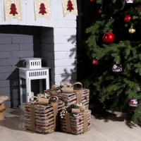 Светодиодная фигура &laquo;Эко-подарки&raquo; 15, 20, 25 см, текстиль, металл, батарейки ААх2 (не в комплекте), свечение тёплое белое