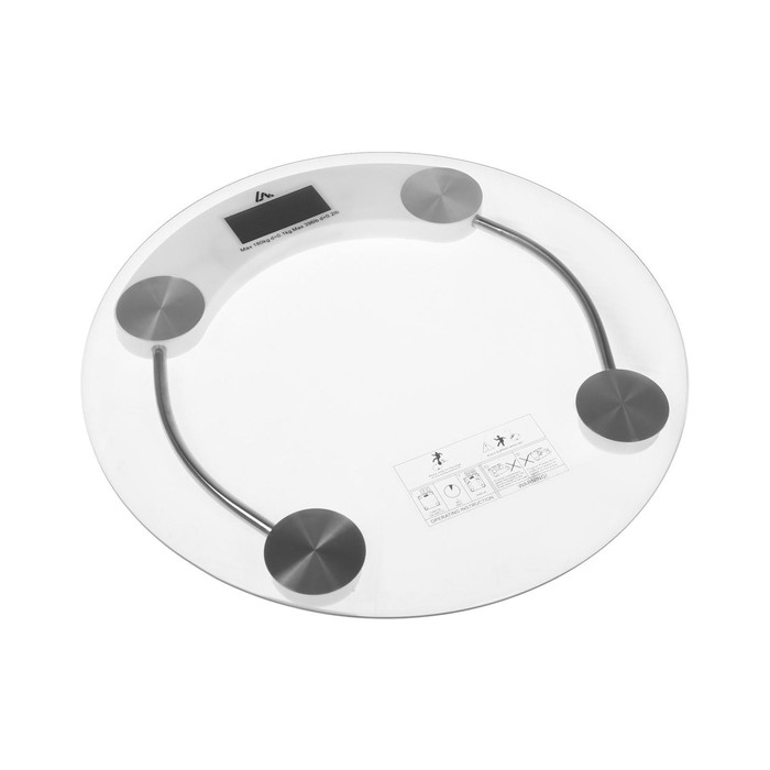 Весы напольные Luazon LVE-001, электронные, до 180 кг, 1хCR2032, стекло, белые Весы напольные Luazon LVE-001, электронные, до 180 кг, 1хCR2032, стекло, белые
