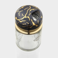 Солонка стеклянная Magistro «Чёрный мрамор», 150 мл, 5,5×9,5 см Солонка стеклянная Magistro «Чёрный мрамор», 150 мл, 5,5×9,5 см