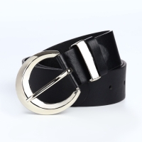 Ремень женский, ширина 3,3 см, пряжка металл, цвет чёрный Ремень женский, ширина 3,3 см, пряжка металл, цвет чёрный