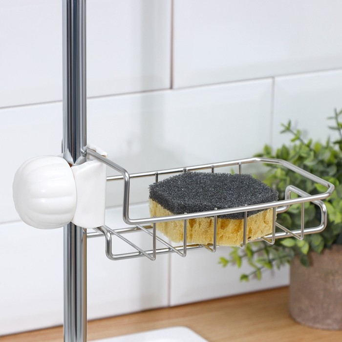 Подставка для губок на кран, 17&times;10&times;3,5 см, цвет хром