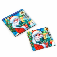 Пазлы для детей деревянные &laquo;Новый год! Дед Мороз и змея&raquo;, 16 элементов, символ года 2025