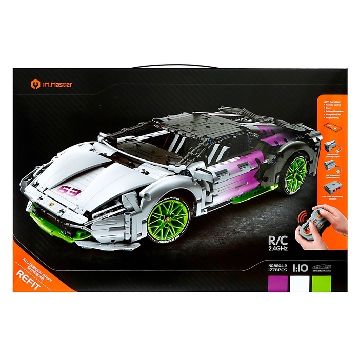 Конструктор &laquo;Спортивная тачка&raquo;, радиоуправление, 1:10, 1778 деталей