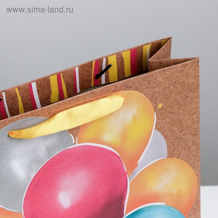 Пакет подарочный крафтовый вертикальный, упаковка, &laquo;Весёлый праздник&raquo;, 40 х 31 х 11.5 см