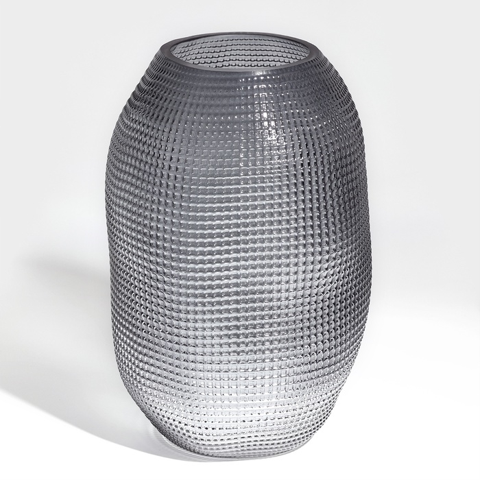 Ваза для цветов &laquo;Крокус&raquo; из прозрачного черного стекла 30 х 20 х 20 см