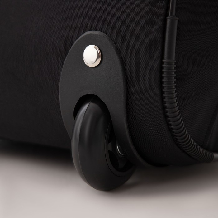 Сумка дорожная на колёсах, отдел на молнии, 3 наружных кармана, цвет чёрный Сумка дорожная на колёсах, отдел на молнии, 3 наружных кармана, цвет чёрный