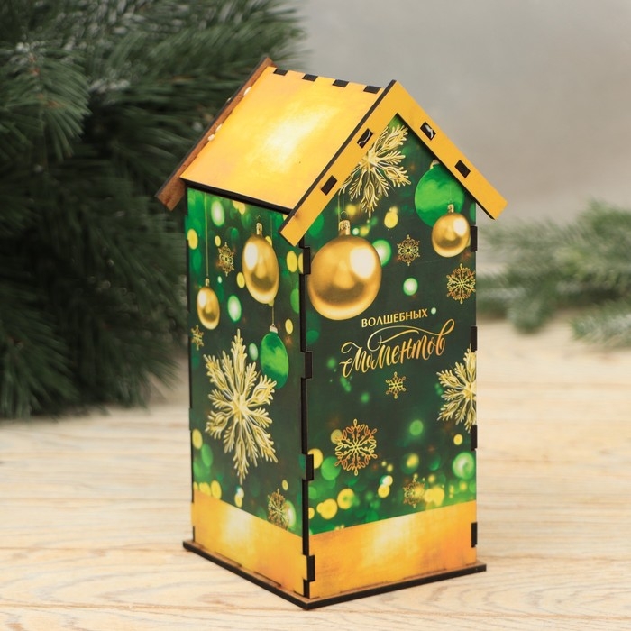 Новогодний, подарочный набор: Родословная книга и чайный домик &laquo;Новый год: Зимняя сказка только для тебя&raquo;, 28 х 11 х 24 см., набор