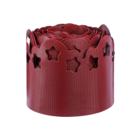 Лента бордюрная, 0.15 &times; 9 м, толщина 1.2 мм, пластиковая, фигурная, красная, Greengo