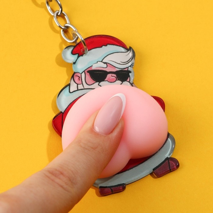 Брелок новогодний, для ключей, мялка &laquo;Дед мороз&raquo; 4,4 х 12,3 см