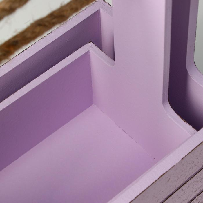 Набор кашпо деревянных 2 в 1 (25.5×15×30; 20×12×23) Набор кашпо деревянных 2 в 1 (25.5×15×30; 20×12×23) "Прованс", сиреневый