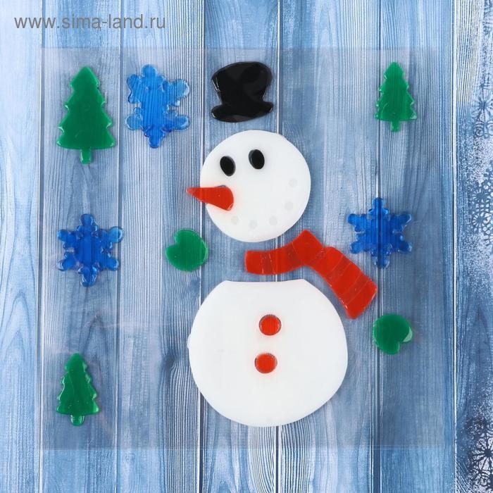 Наклейка на стекло "Снеговичок" 18,5х18,5 см