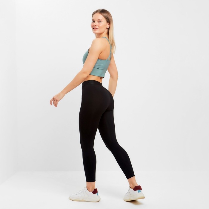 Леггинсы женские спортивные, цвет чёрный, размер 48 Леггинсы женские спортивные, цвет чёрный, размер 48