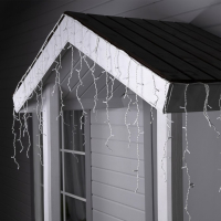 Гирлянда &laquo;Бахрома&raquo; 3 &times; 0.6 м, IP44, УМС, белая нить, 160 SMD-LED, свечение белое, 220 В