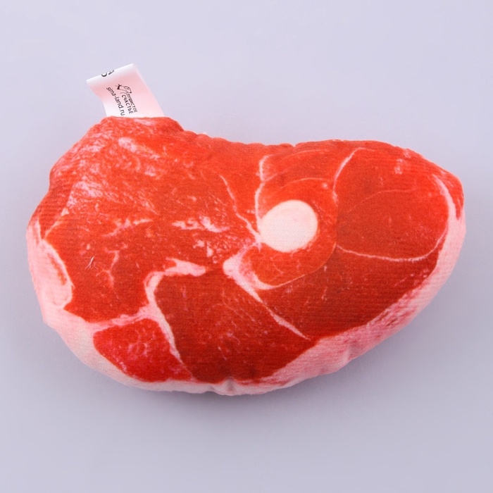 Игрушка для собак с пищалкой «Стейк» из текстиля, 13 х 10 см Игрушка для собак с пищалкой «Стейк» из текстиля, 13 х 10 см