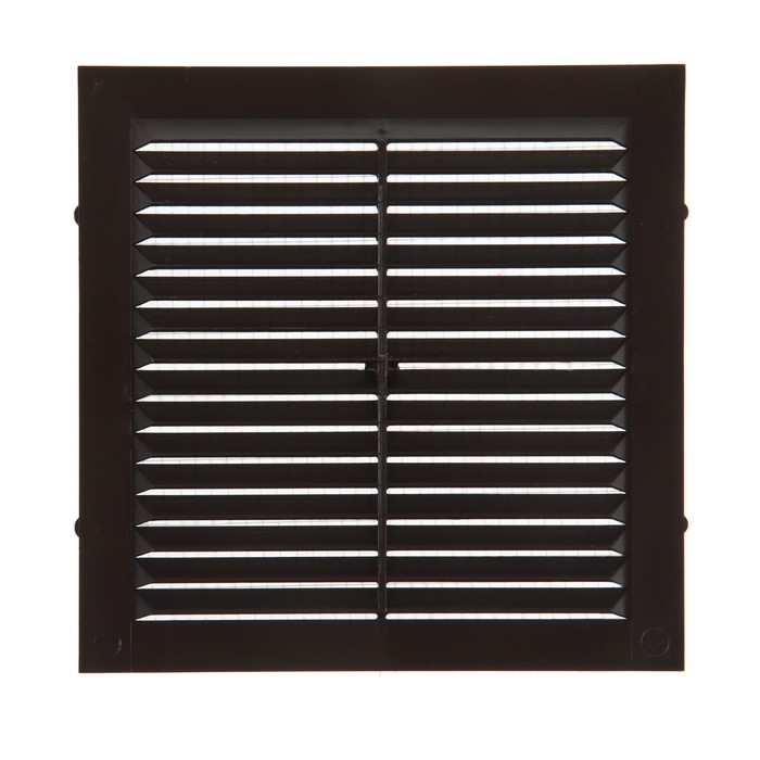 Решетка вентиляционная "КосмоВент" Люкс Л155КР, 155х155мм, с сеткой, неразъемная, коричневая