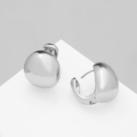 Серьги металл &laquo;Аккорд&raquo; полусфера, глянец, цвет серебро