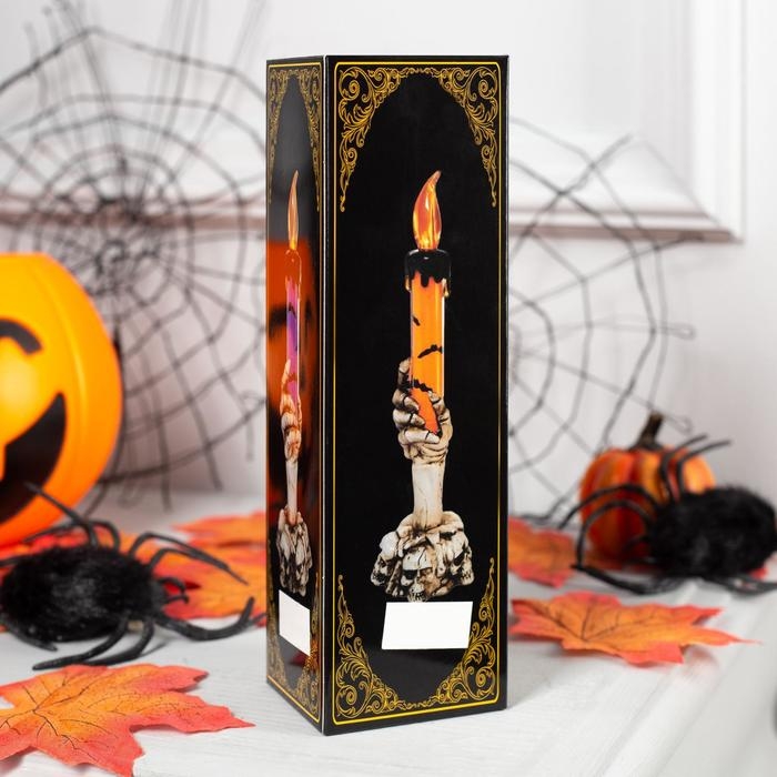 Светодиодная фигура &laquo;Свеча зелёная&raquo; 6 &times; 16 &times; 6 см, пластик, батарейки AG13х3 (в комплекте), свечение тёплое белое