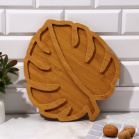 Менажница, набор 2 шт., дерево &laquo;Посуда Уют &raquo;, монстера 30х30 см., менажница 30х30 см.