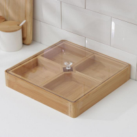 Ящик для хранения Доляна Striata, 28&times;28&times;7 см, бамбук