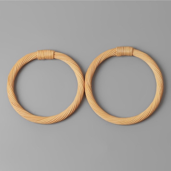 Ручки для сумки деревянные, плетёные, d = 10,2 / 12,5 см, 2 шт, цвет бежевый Ручки для сумки деревянные, плетёные, d = 10,2 / 12,5 см, 2 шт, цвет бежевый