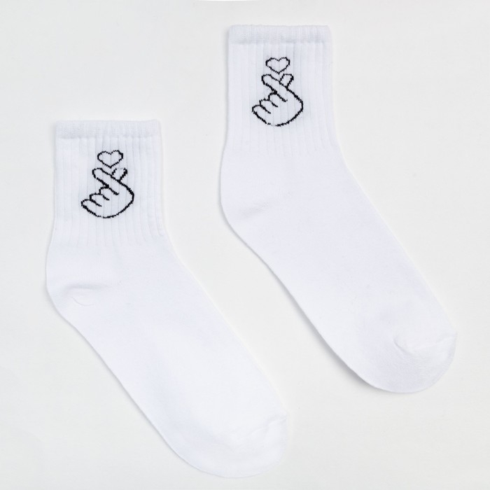 Носки женские MINAKU &laquo;With love&raquo; цвет белый, размер 36-37 (23 см)