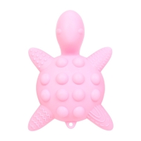 Прорезыватель силиконовый для зубов с погремушкой Крошка Я &laquo;Черепаха&raquo;, розовый