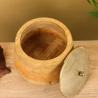 Конфетница с крышкой "Грильяж" алюминиевая с манговым деревом 17,5х17,5х18 см