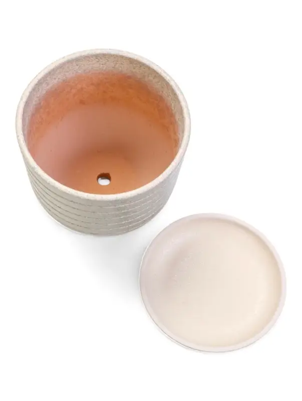 Горшок цветочный  с поддоном 1,6 л, белый керамика "Пряности" (М)