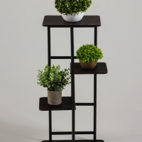 Подставка для цветов Greengo, 4 полки, 36 &times; 23 &times; 74 см, напольная, каркас металл, полки МДФ, чёрная