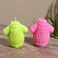 Свеча "Свитер" 3х3х6 см, соевый воск МИКС Свеча "Свитер" 3х3х6 см, соевый воск МИКС