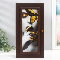 Ключница "Портрет бабочка" венге 16х31 см Ключница "Портрет бабочка" венге 16х31 см