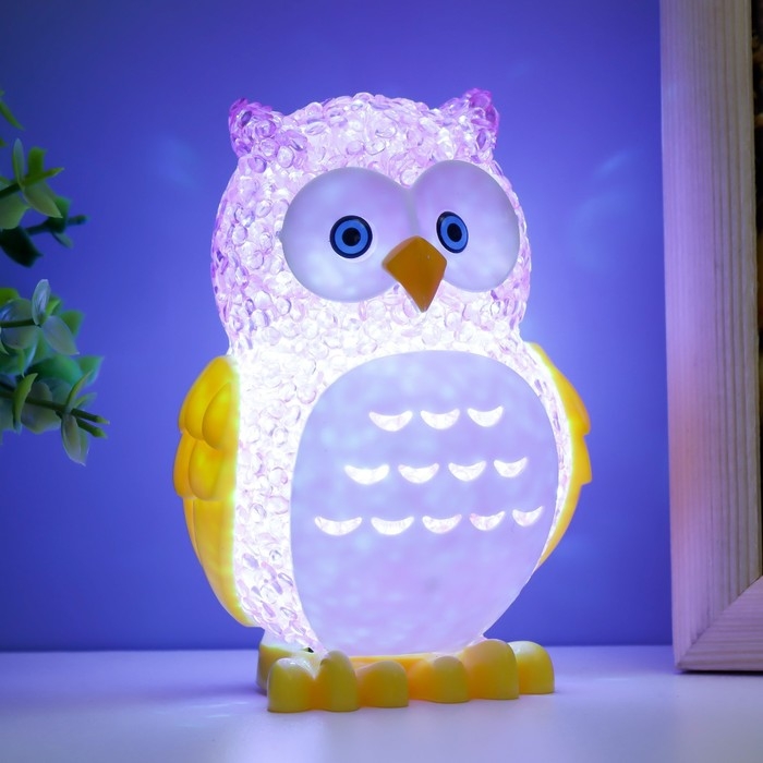 Ночник "Филин" LED RGB от батареек 3хLR44 МИКС 6х7х10см RISALUX