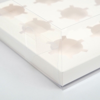 Коробка для 12 капкейков, белая, 34.7 &times; 26.3 &times; 10 см набор 1шт