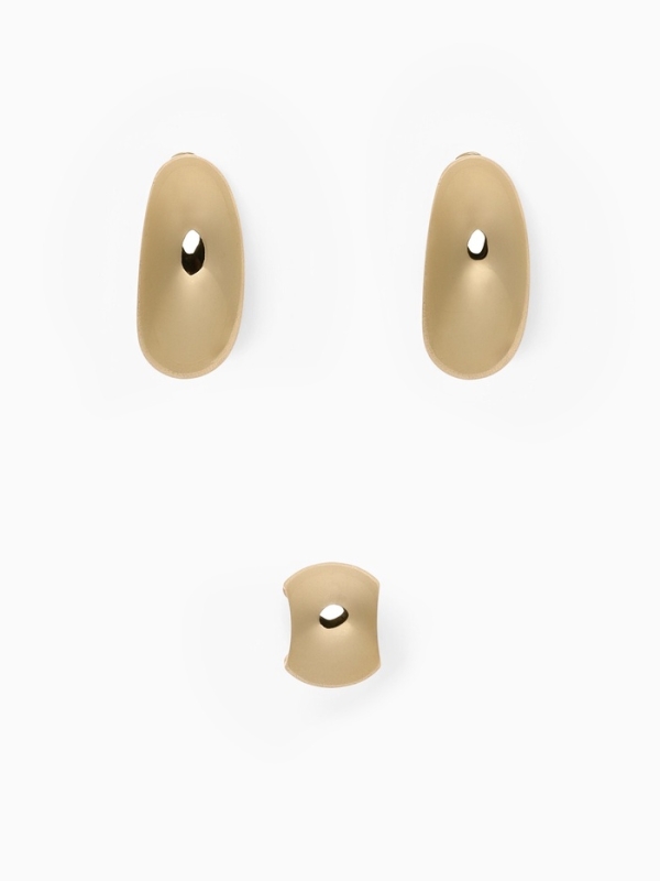 Набор серьги и каффы 3 шт &laquo;Капли&raquo; объёмные, цвет золото