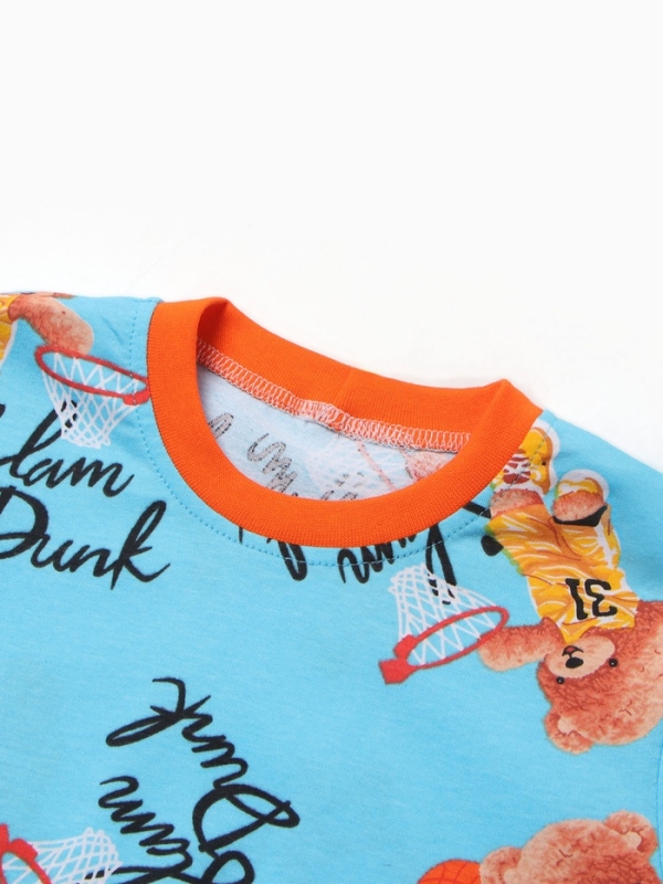 Пижама для мальчика "Мишка", цвет голубой, рост 104