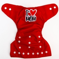 Многоразовый подгузник &laquo;Я люблю маму&raquo;, цвет красный