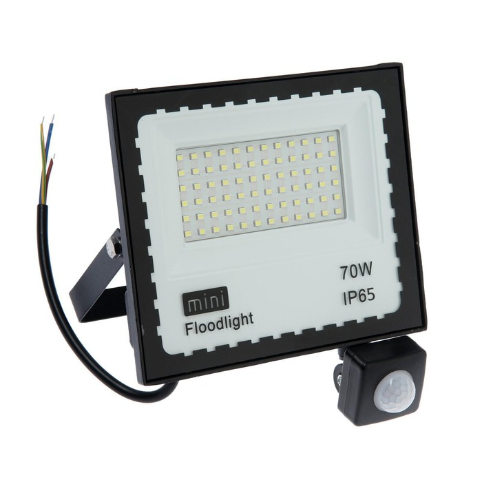 Прожектор светодиодный, 70 Вт,Датчик движения,IP65, 5600 Лм, 6500К, 180-240В Прожектор светодиодный, 70 Вт,Датчик движения,IP65, 5600 Лм, 6500К, 180-240В